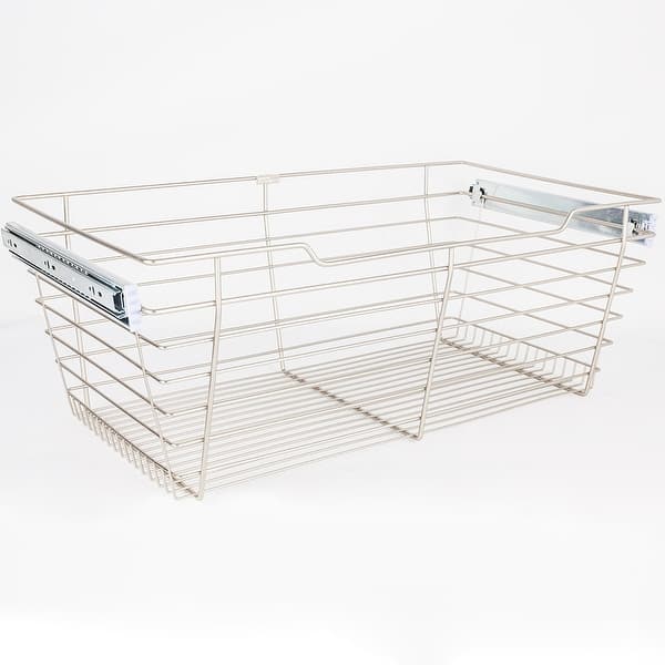 Hardware Resources 11" Tall Pull Out Wire Basket with Full Extension ...